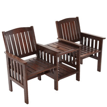 Load image into Gallery viewer, Gardeon Garden Bench Chair Table Loveseat Wooden Outdoor Furniture Patio Park Charcoal Brown

