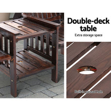Load image into Gallery viewer, Gardeon Garden Bench Chair Table Loveseat Wooden Outdoor Furniture Patio Park Charcoal Brown
