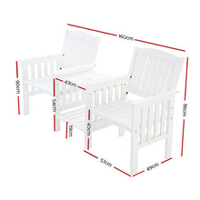 Load image into Gallery viewer, Gardeon Garden Bench Chair Table Loveseat Wooden Outdoor Furniture Patio Park White
