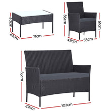 Load image into Gallery viewer, Gardeon Outdoor Furniture Lounge Setting Wicker Patio Dining Set w/Storage Cover Grey
