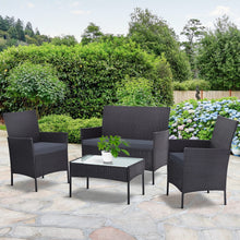 Load image into Gallery viewer, Gardeon Outdoor Furniture Lounge Setting Wicker Patio Dining Set w/Storage Cover Grey
