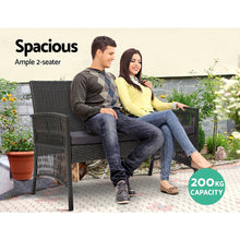 Load image into Gallery viewer, Gardeon 4 PCS Outdoor Furniture Lounge Setting Wicker Dining Set Grey
