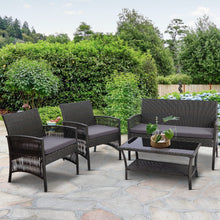 Load image into Gallery viewer, Gardeon 4 PCS Outdoor Furniture Lounge Setting Wicker Dining Set Grey
