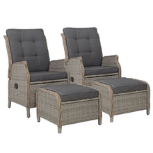 Load image into Gallery viewer, Gardeon Set of 2 Recliner Chairs Sun lounge Outdoor Patio Furniture Wicker Sofa Lounger
