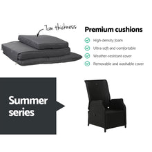Load image into Gallery viewer, Gardeon Recliner Chair Sun lounge Setting Outdoor Furniture Patio Wicker Sofa
