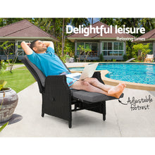 Load image into Gallery viewer, Gardeon Recliner Chair Sun lounge Setting Outdoor Furniture Patio Wicker Sofa
