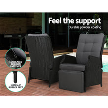 Load image into Gallery viewer, Gardeon Recliner Chair Sun lounge Setting Outdoor Furniture Patio Wicker Sofa
