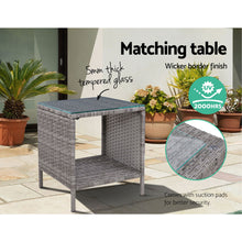 Load image into Gallery viewer, 3PC Outdoor Wicker Recliner Chair Table lounge Set - Grey
