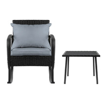Load image into Gallery viewer, Gardeon Wicker Rocking Chairs Table Set Outdoor Setting Recliner Patio Furniture
