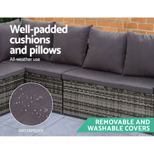 Load image into Gallery viewer, 7PC Outdoor Wicker Table Chairs Lounge Set - Mixed Grey
