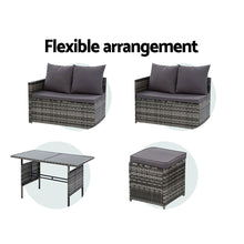 Load image into Gallery viewer, Gardeon Outdoor Furniture Dining Setting Sofa Set Wicker 9 Seater Storage Cover Mixed Grey
