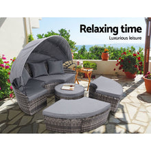 Load image into Gallery viewer, Gardeon Outdoor Lounge Setting Sofa Patio Furniture Wicker Garden Rattan Set Day Bed Grey
