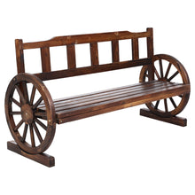 Load image into Gallery viewer, Sturdy Wooden 3 Seat Wagon Chair Garden Bench - Brown
