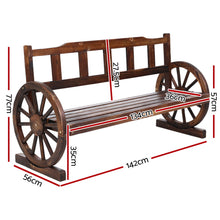 Load image into Gallery viewer, Sturdy Wooden 3 Seat Wagon Chair Garden Bench - Brown
