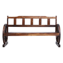 Load image into Gallery viewer, Sturdy Wooden 3 Seat Wagon Chair Garden Bench - Brown
