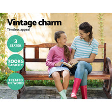 Load image into Gallery viewer, Sturdy Wooden 3 Seat Wagon Chair Garden Bench - Brown
