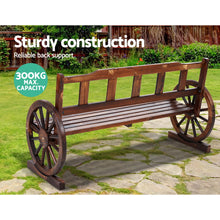 Load image into Gallery viewer, Sturdy Wooden 3 Seat Wagon Chair Garden Bench - Brown
