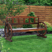 Load image into Gallery viewer, Sturdy Wooden 3 Seat Wagon Chair Garden Bench - Brown
