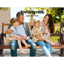 Load image into Gallery viewer, Sturdy Wooden 3 Seat Wagon Chair Garden Bench - Brown

