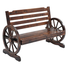 Load image into Gallery viewer, Gardeon Wooden Wagon Wheel Bench - Brown
