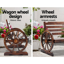 Load image into Gallery viewer, Gardeon Wooden Wagon Wheel Bench - Brown
