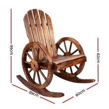Load image into Gallery viewer, Gardeon Wagon Wheels Rocking Chair - Brown
