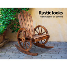 Load image into Gallery viewer, Gardeon Wagon Wheels Rocking Chair - Brown
