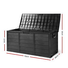 Load image into Gallery viewer, 290L Outdoor Weatherproof Lockable Storage Box - Black
