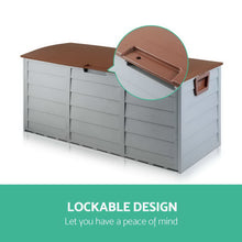 Load image into Gallery viewer, 290L Outdoor Weatherproof Lockable Storage Box - Brown
