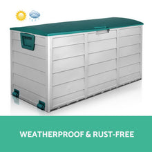 Load image into Gallery viewer, 290L Outdoor Weatherproof Lockable Storage Box - Green
