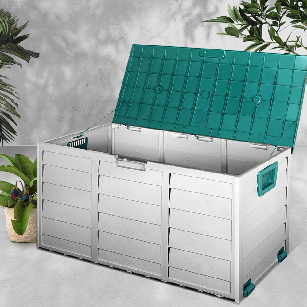 290L Outdoor Weatherproof Lockable Storage Box - Green