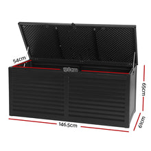 Load image into Gallery viewer, 490L Outdoor Storage Box Container Indoor Garden Toy Tool Sheds Chest - Black
