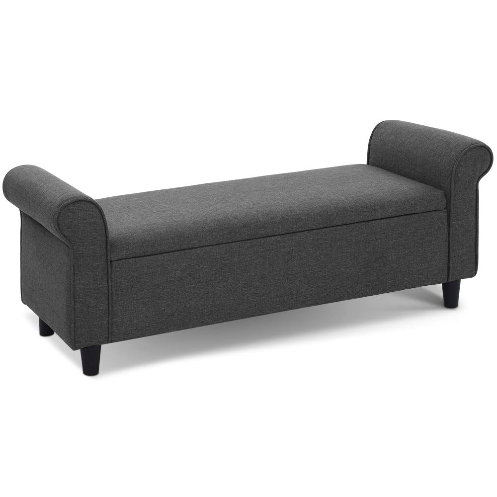 Storage Ottoman - Linen Fabric Large