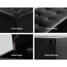 Load image into Gallery viewer, Storage Ottoman - Black PU Leather
