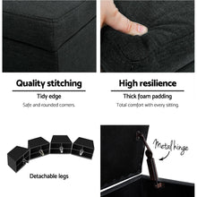 Load image into Gallery viewer, Premium Storage Ottoman - Charcoal

