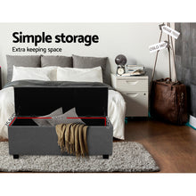 Load image into Gallery viewer, Large Fabric Storage Ottoman - Grey
