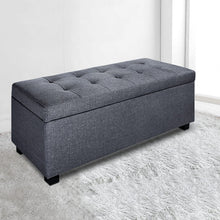 Load image into Gallery viewer, Large Fabric Storage Ottoman - Grey

