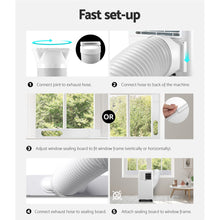 Load image into Gallery viewer, Portable Air Conditioner Cooling Mobile Fan Cooler Dehumidifier White 2000W

