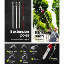 Load image into Gallery viewer, Giantz 62CC Petrol Pole Chainsaw Saw Brush Cutter Whipper Snipper Hedge Trimmer
