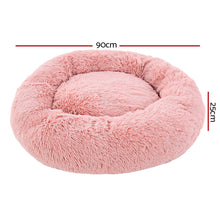 Load image into Gallery viewer, i.Pet Pet Bed Dog Cat 90cm Large Calming Soft Plush Pink
