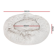 Load image into Gallery viewer, i.Pet Pet Bed Dog Cat 90cm Large Calming Soft Plush White Brown
