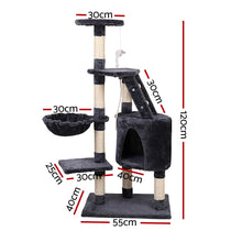 Load image into Gallery viewer, 120cm Trees Multi-Level Scratching Post - Fir Wood, Dark Grey
