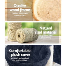 Load image into Gallery viewer, 244cm Trees Scratching Post - Fir Wood, Dark Grey
