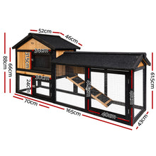 Load image into Gallery viewer, i.Pet Chicken Coop Rabbit Hutch Wooden Cage Pet Hutch 165cm x 52cm x 86cm
