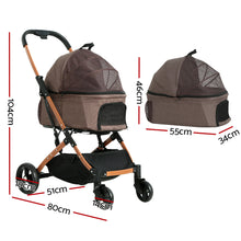 Load image into Gallery viewer, i.Pet Pet Stroller Dog Pram Large Cat Carrier Travel Pushchair Foldable 4 Wheels

