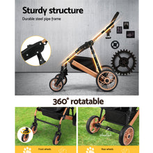 Load image into Gallery viewer, i.Pet Pet Dog Stroller Pram Large Cat Carrier Travel Pushchair Foldable 4 Wheels

