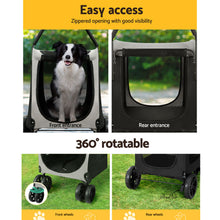 Load image into Gallery viewer, i.Pet Pet Dog Stroller Pram Large Carrier Cat Travel Foldable Strollers 4 Wheels
