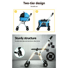 Load image into Gallery viewer, i.Pet Pet Stroller Dog Pram Large Cat Carrier Travel Foldable 4 Wheels Double
