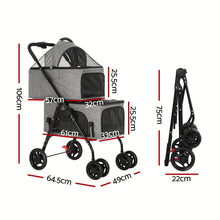 Load image into Gallery viewer, i.Pet Pet Stroller 2-tier Dog Pram Large Cat Carrier Travel Pushchair Foldable
