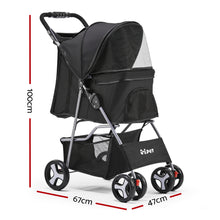 Load image into Gallery viewer, i.Pet 4 Wheel Pet Stroller - Black
